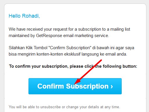 confirm subscription
