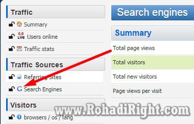 histat search engines yang terbuka (unlocked)