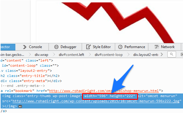 image width and height