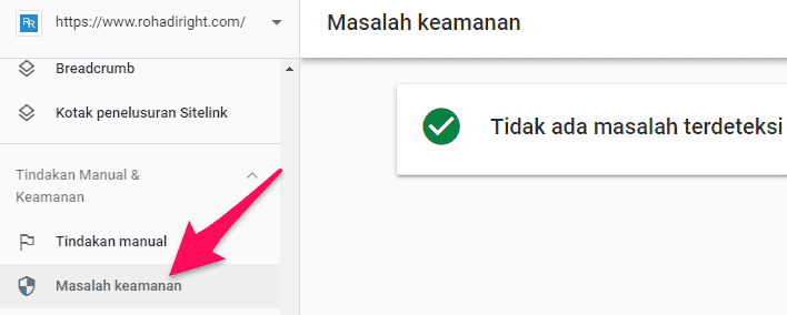 Google Search Console Masalah Keamanan